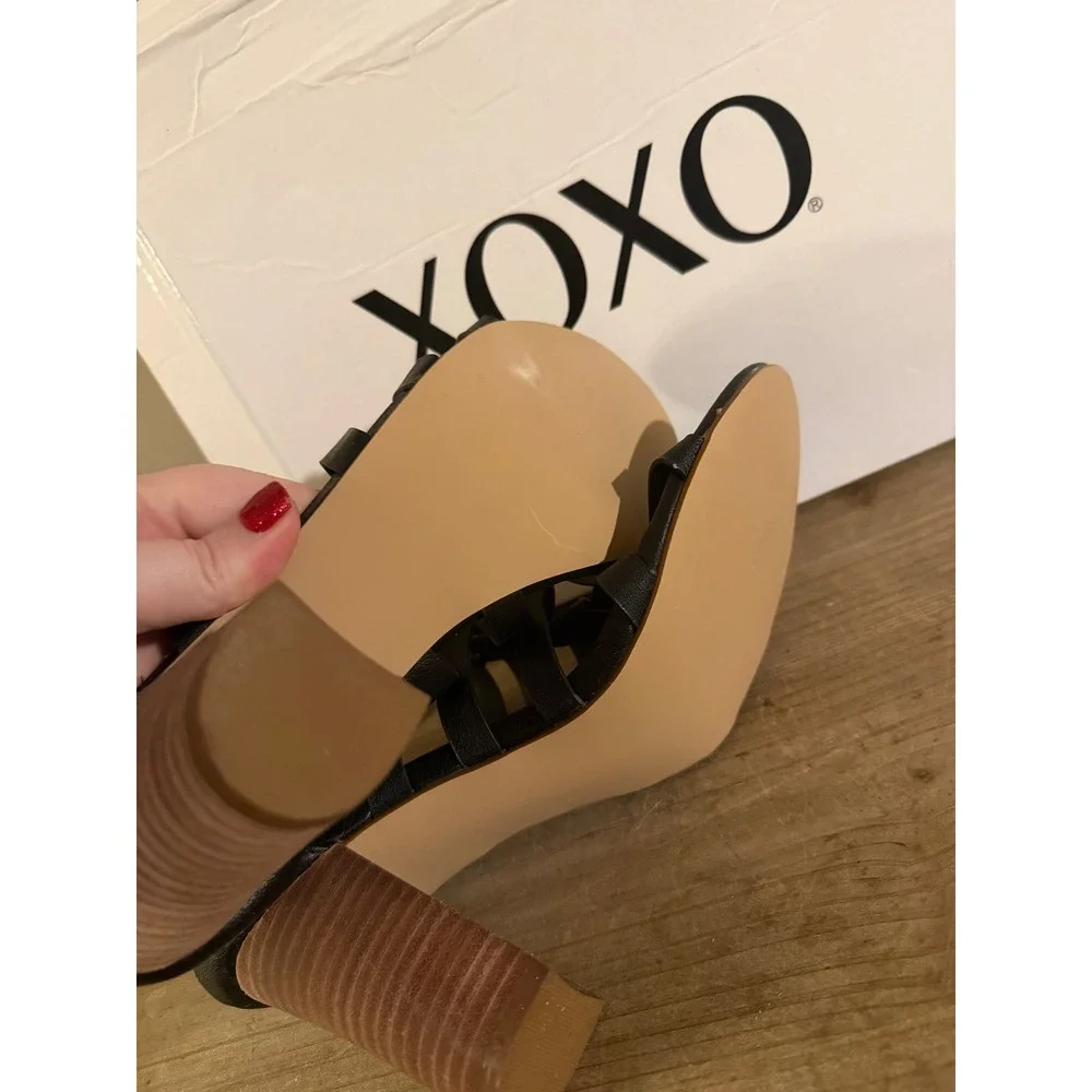 XOXO Women's Bethan Black Gladiator‎ Heeled Sandals Size 10M
